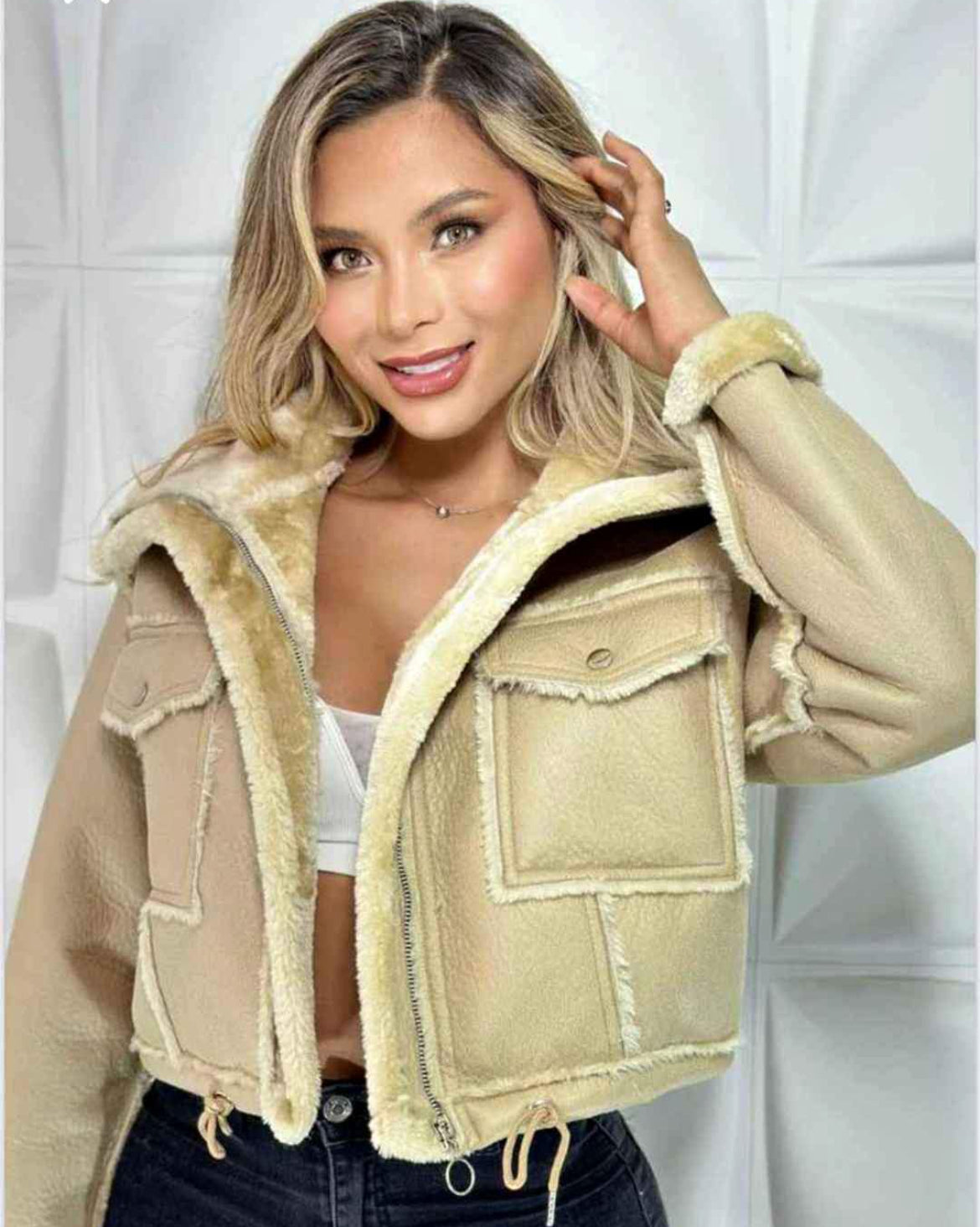 Chaqueta polar en cuero