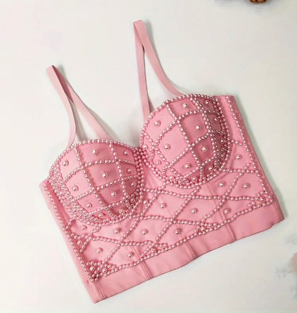 Corset perla rosado