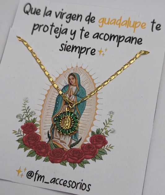 Cadena virgen de Guadalupe verde