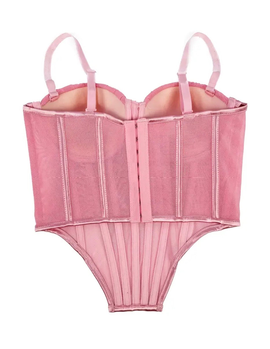 Corset coral rosa