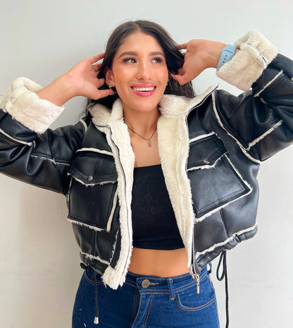Chaqueta polar en cuero
