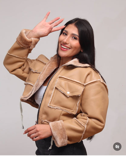 Chaqueta polar en cuero
