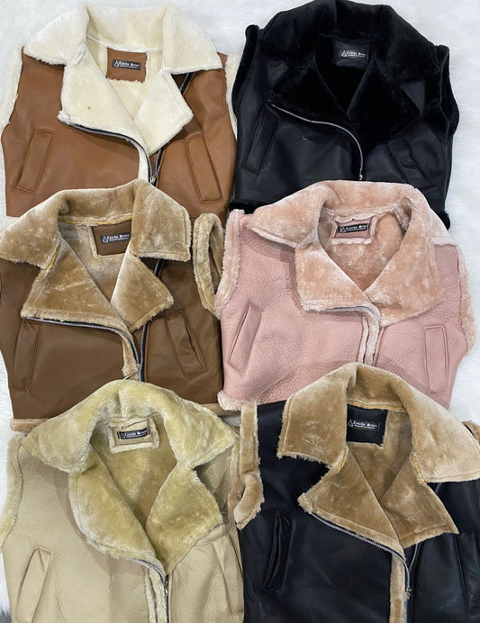 Chaleco polar en cuero