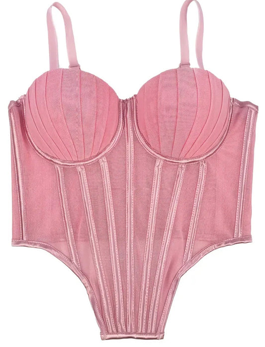 Corset coral rosa