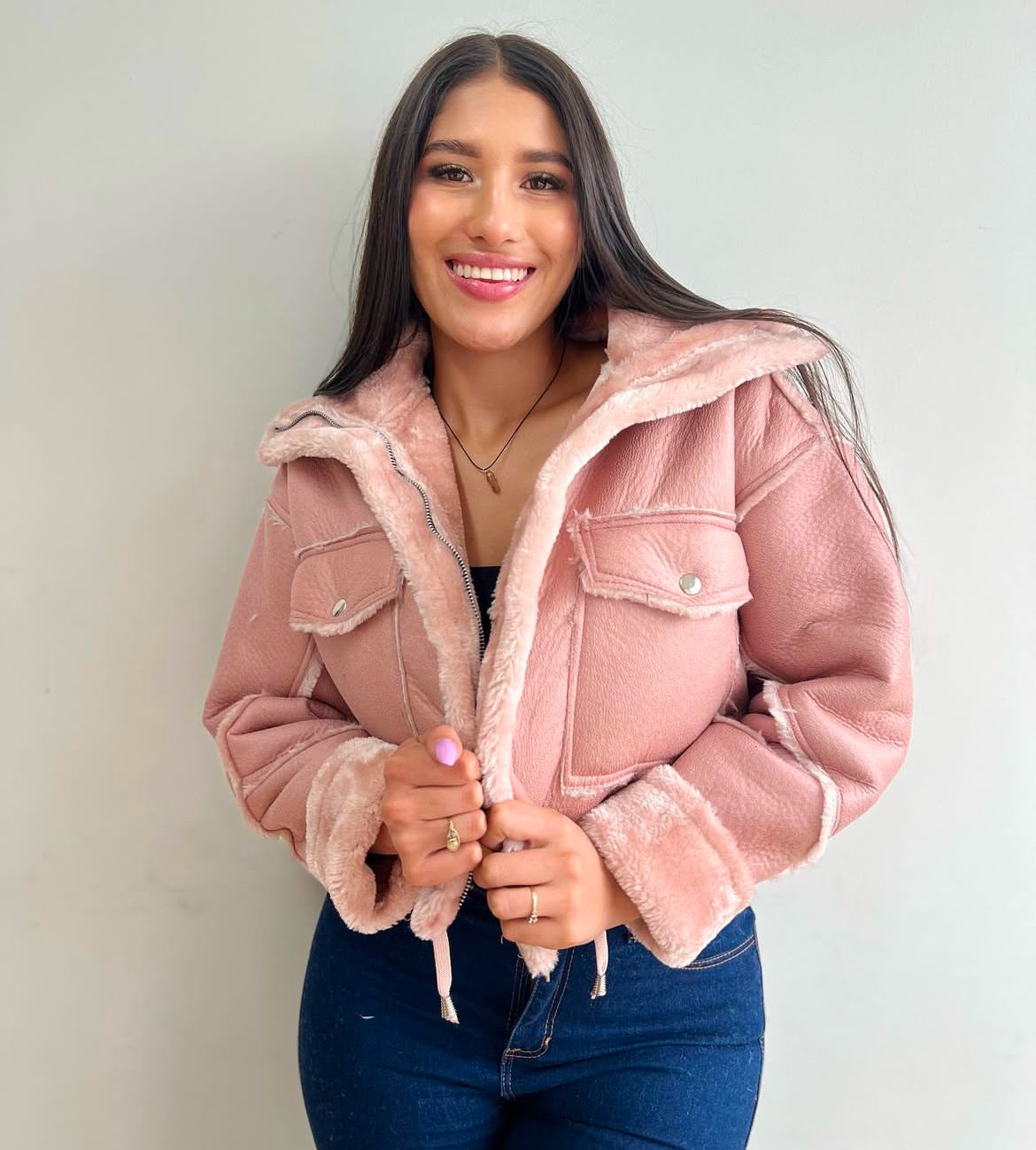 Chaqueta polar en cuero