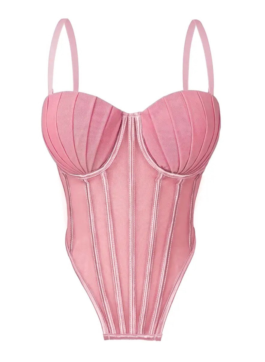 Corset coral rosa