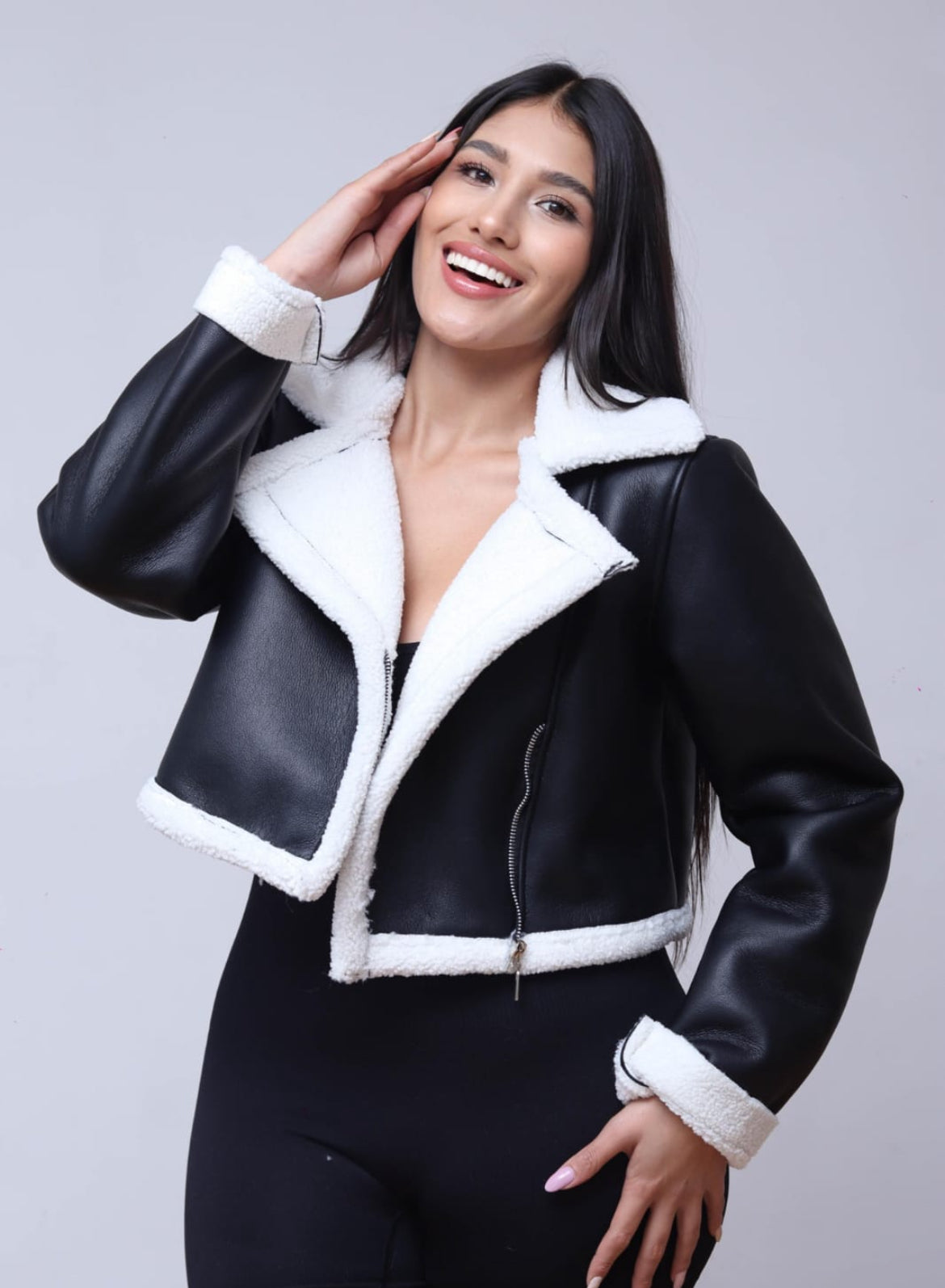 Chaqueta cazadora en cuero