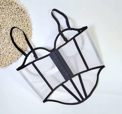 Corset jazmín blanco con negro
