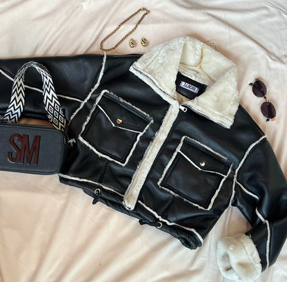 Chaqueta polar en cuero
