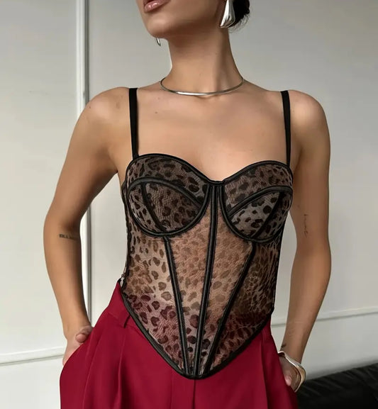 Corset animal prin