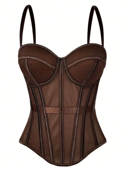 Corset jazmín largo cafe