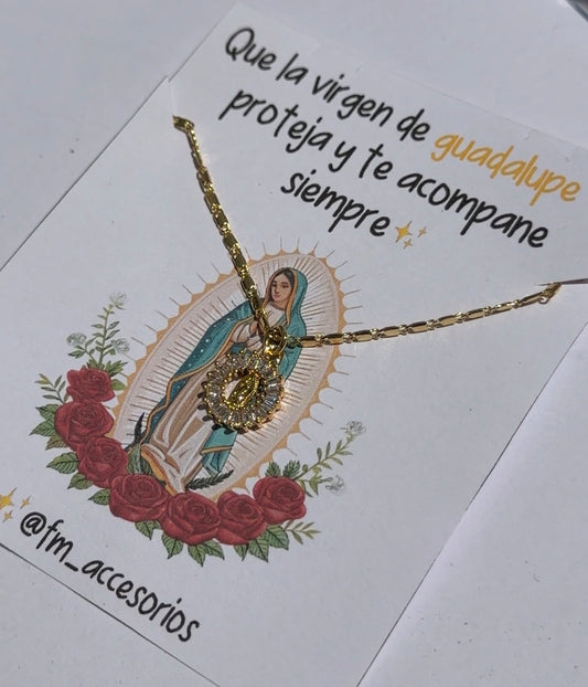 Cadena virgen Guadalupe blanca