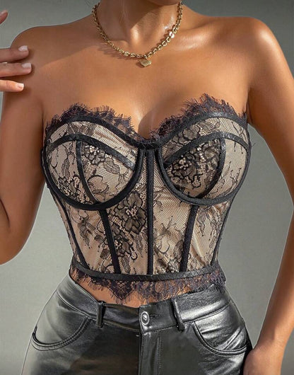 Corset claret sin mangas