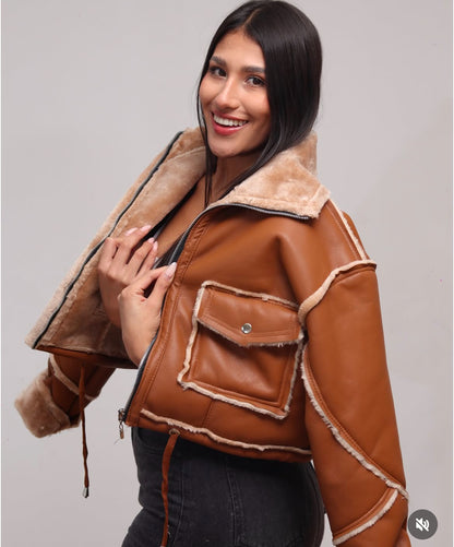 Chaqueta polar en cuero