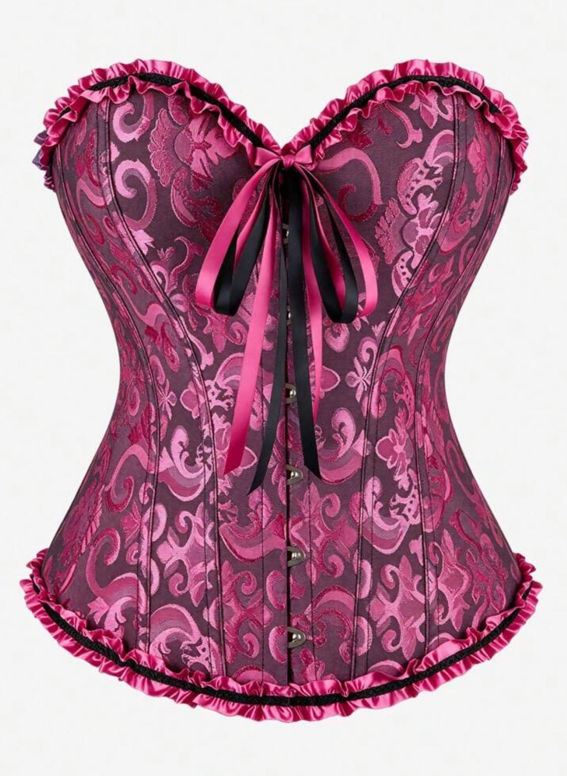 Corset victoriano fudsia con negro