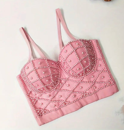 Corset perla rosado