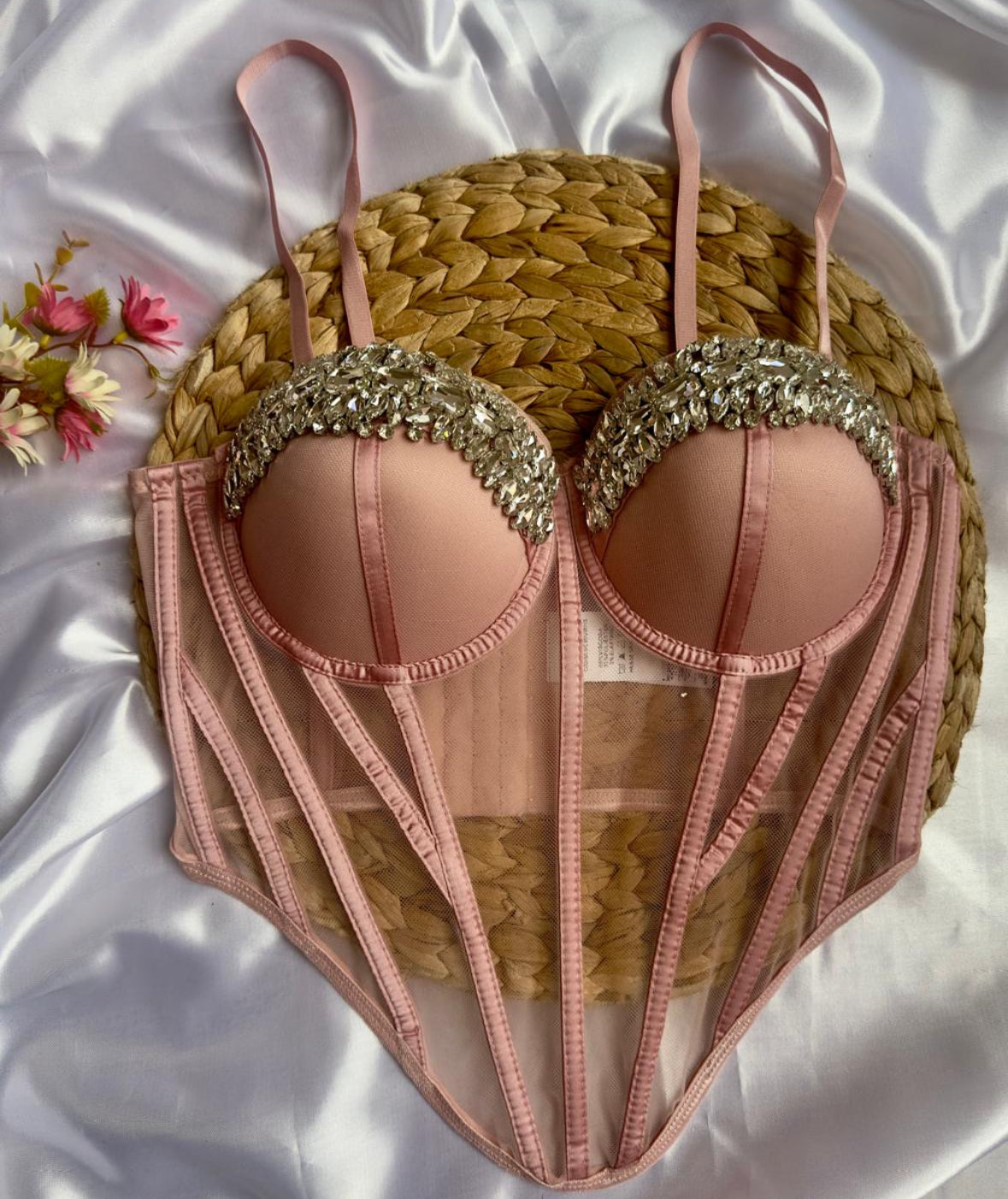 Corset luxury piedras rosado