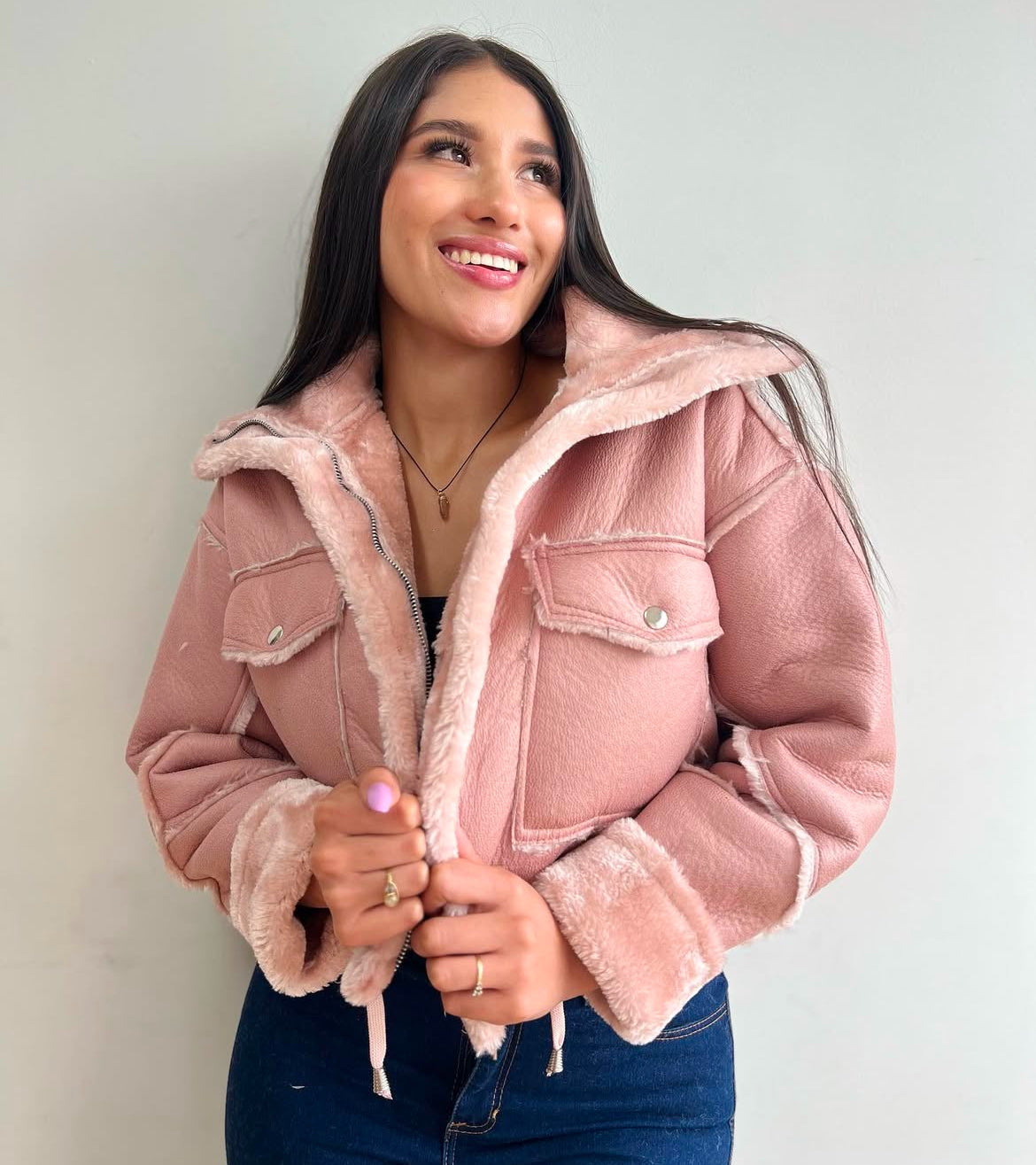 Chaqueta polar en cuero