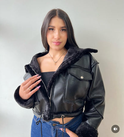Chaqueta polar en cuero